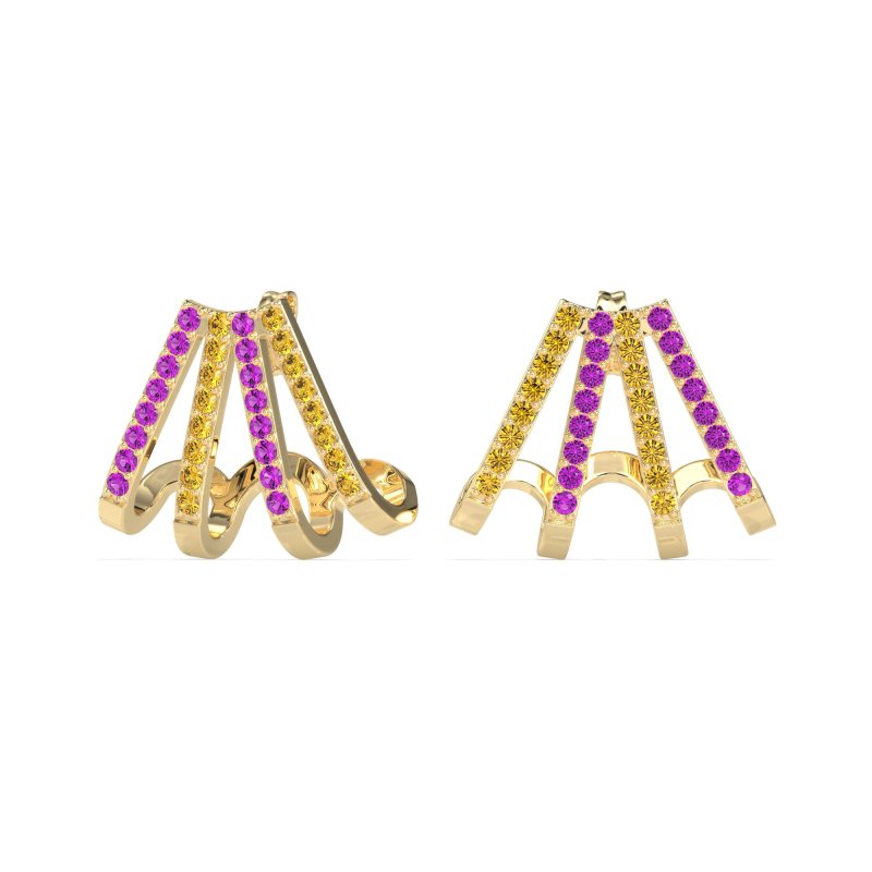 Multi-Row Huggie Earrings