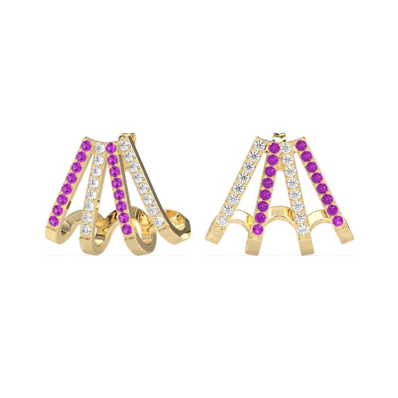 Multi-Row Huggie Earrings
