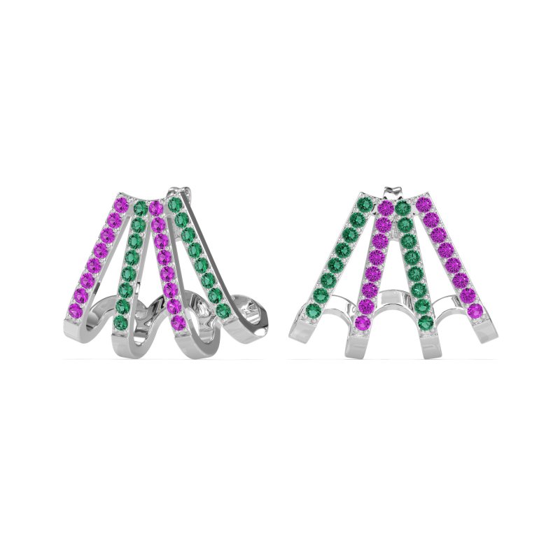 Multi-Row Huggie Earrings