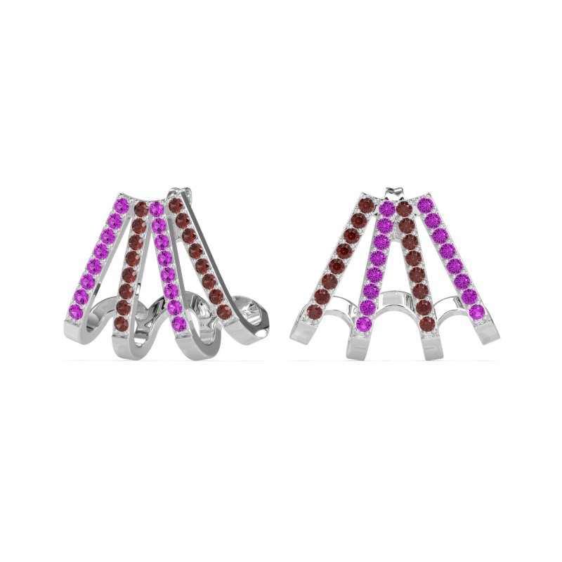 Multi-Row Huggie Earrings