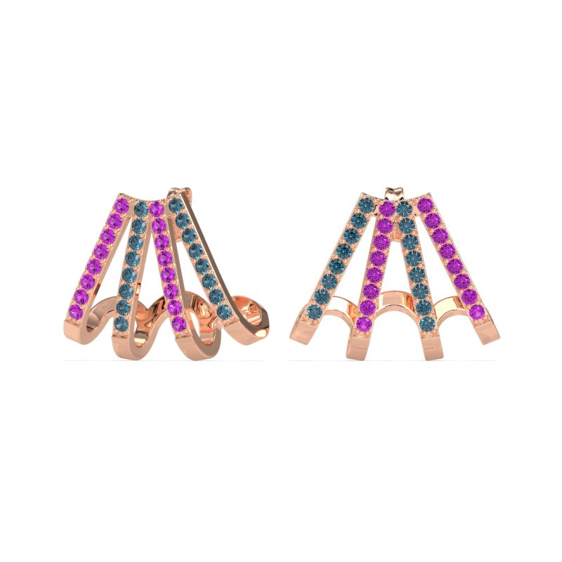 Multi-Row Huggie Earrings