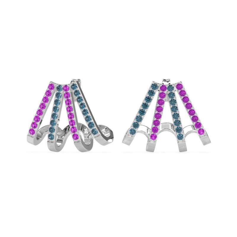 Multi-Row Huggie Earrings