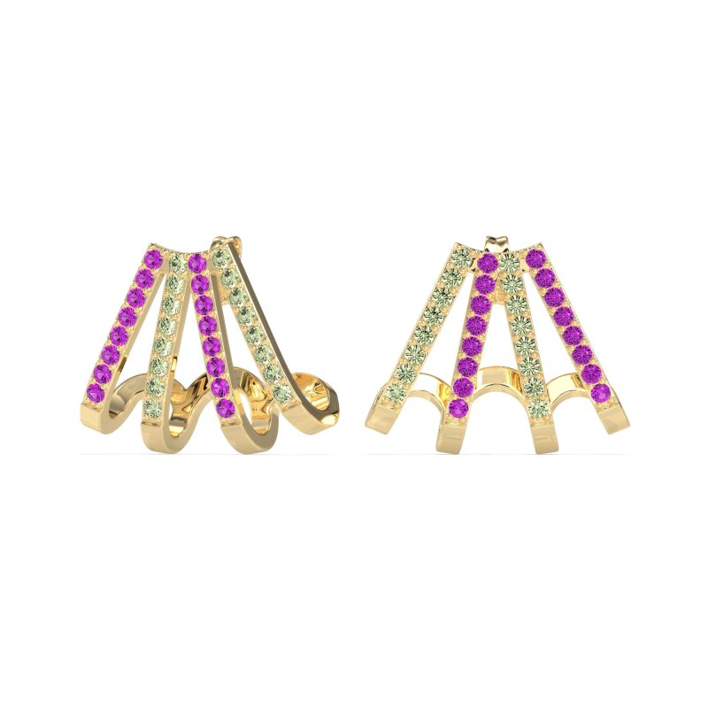 Multi-Row Huggie Earrings