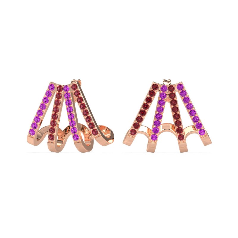 Multi-Row Huggie Earrings