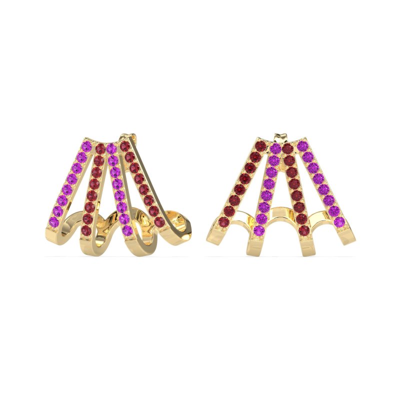 Multi-Row Huggie Earrings