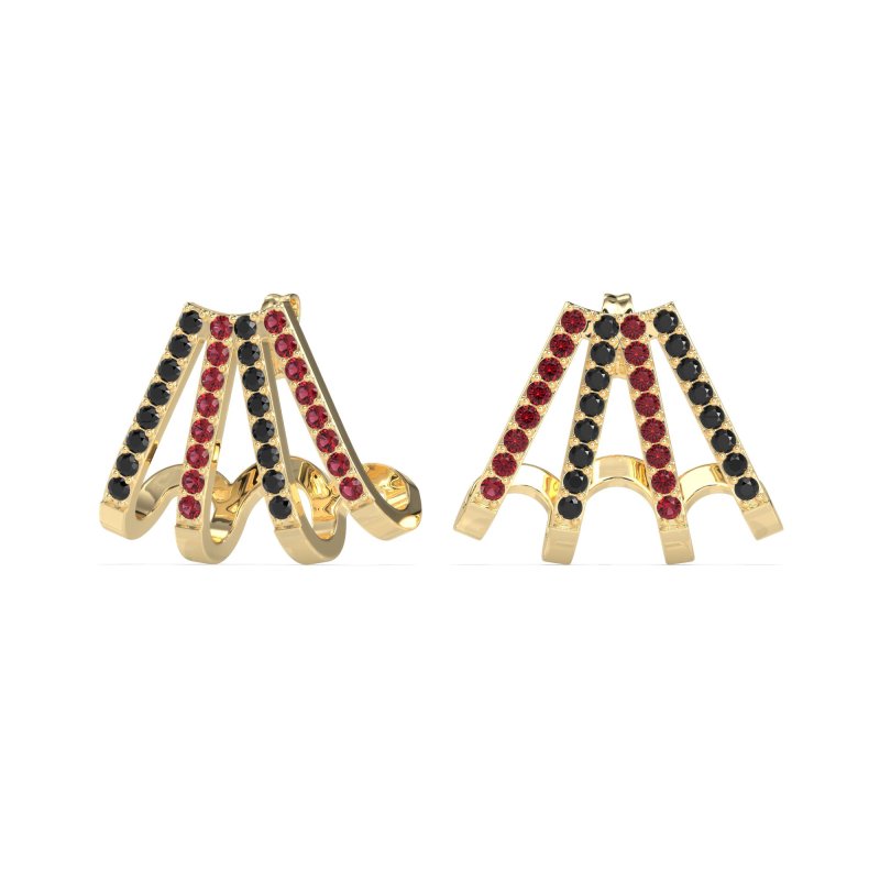Multi-Row Huggie Earrings