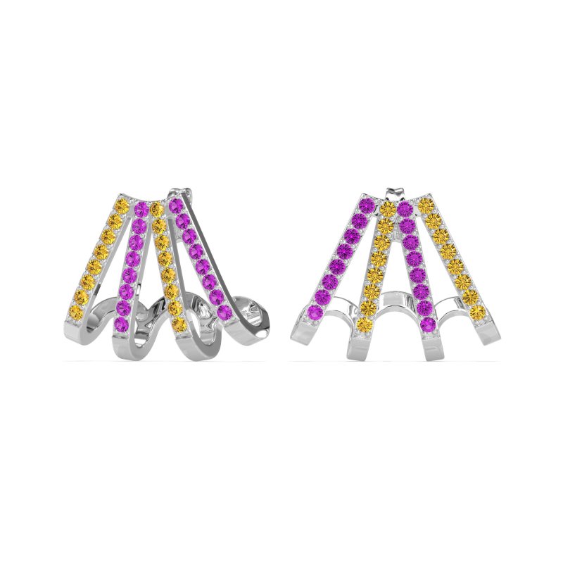 Multi-Row Huggie Earrings