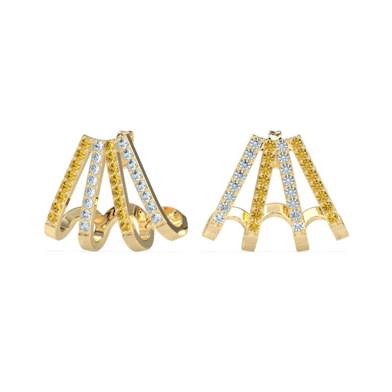 Multi-Row Huggie Earrings