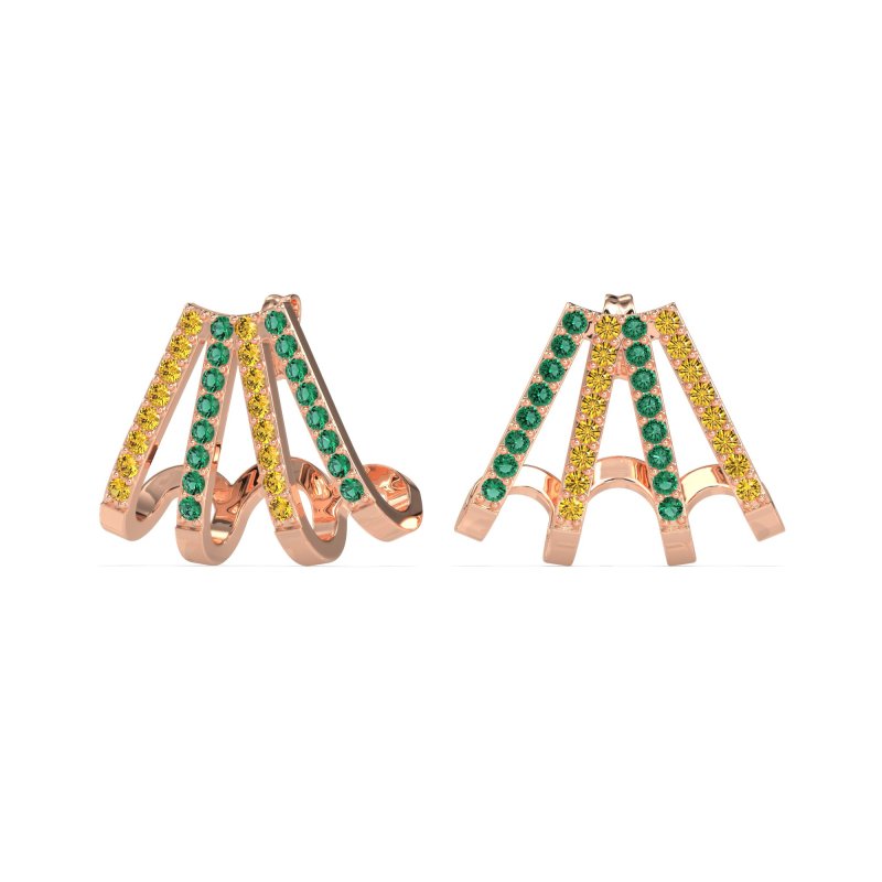 Multi-Row Huggie Earrings