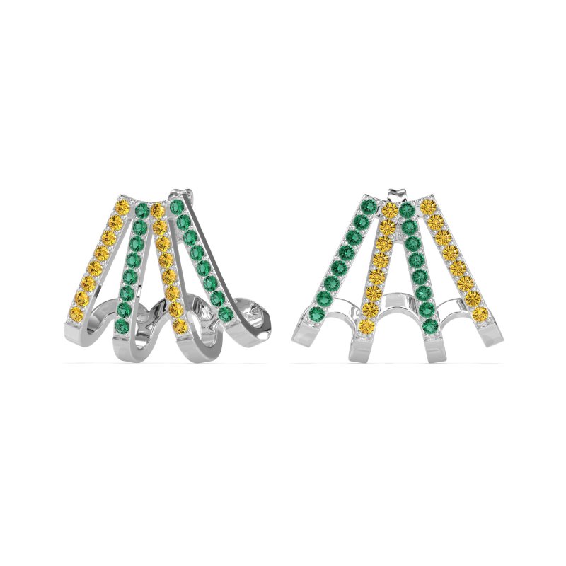 Multi-Row Huggie Earrings