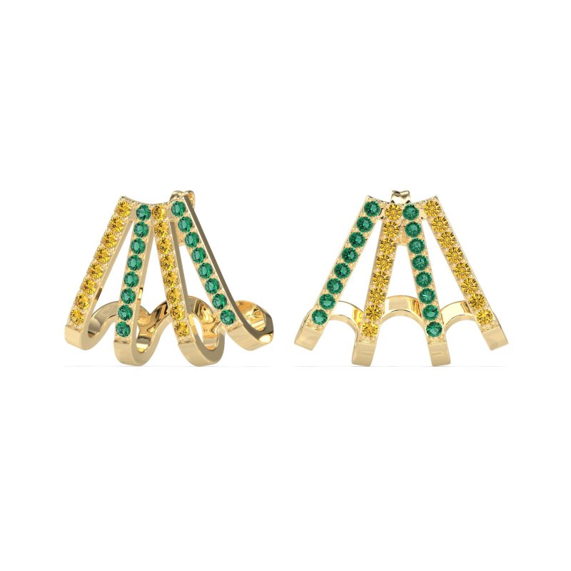 Multi-Row Huggie Earrings
