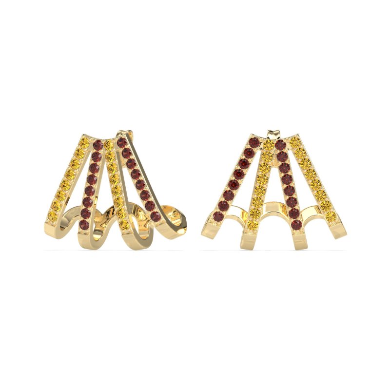 Multi-Row Huggie Earrings