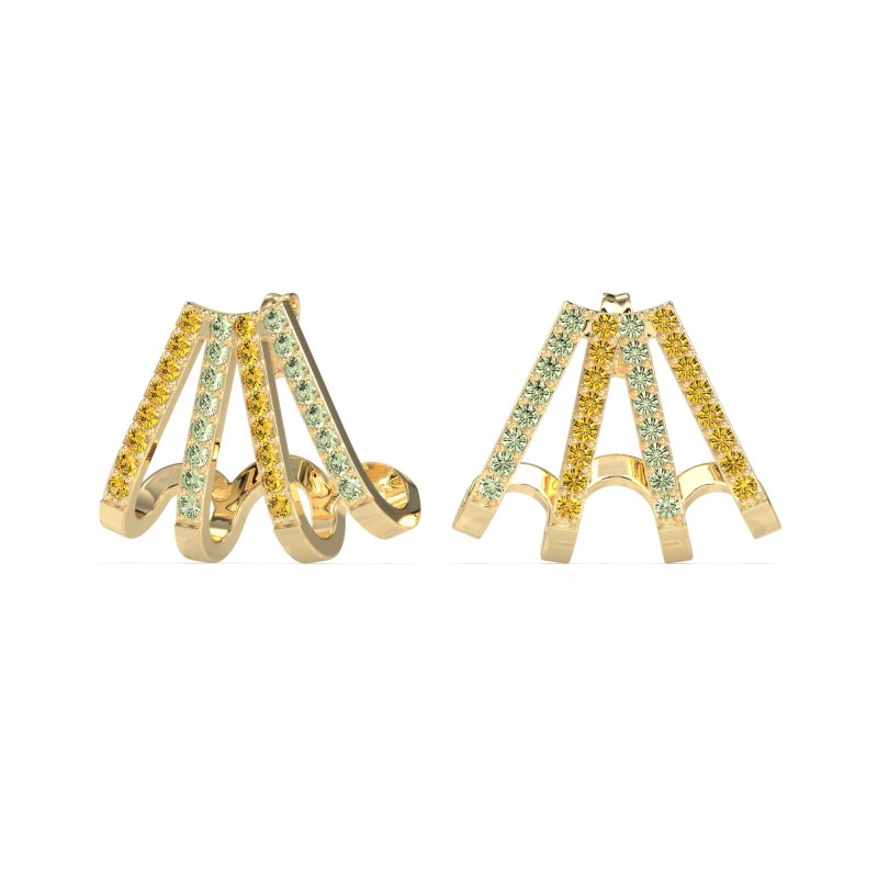 Multi-Row Huggie Earrings