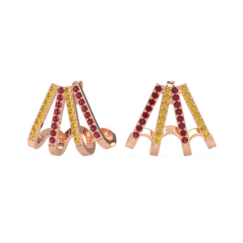 Multi-Row Huggie Earrings