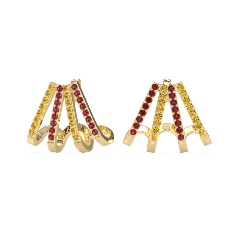 Multi-Row Huggie Earrings
