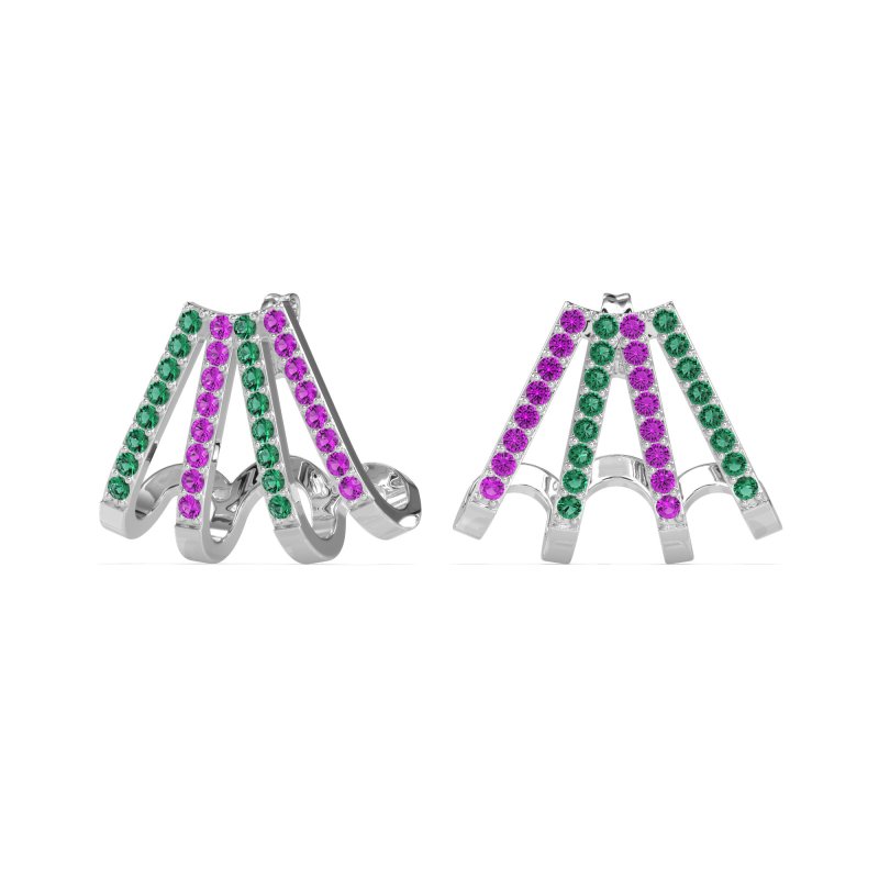 Multi-Row Huggie Earrings