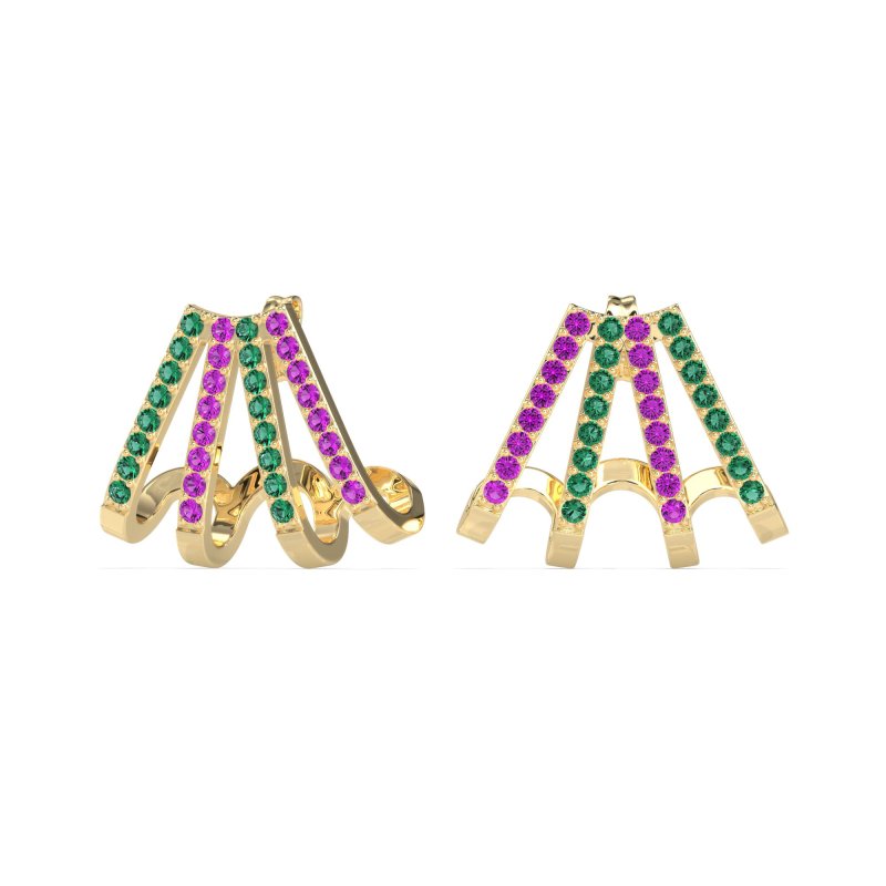 Multi-Row Huggie Earrings