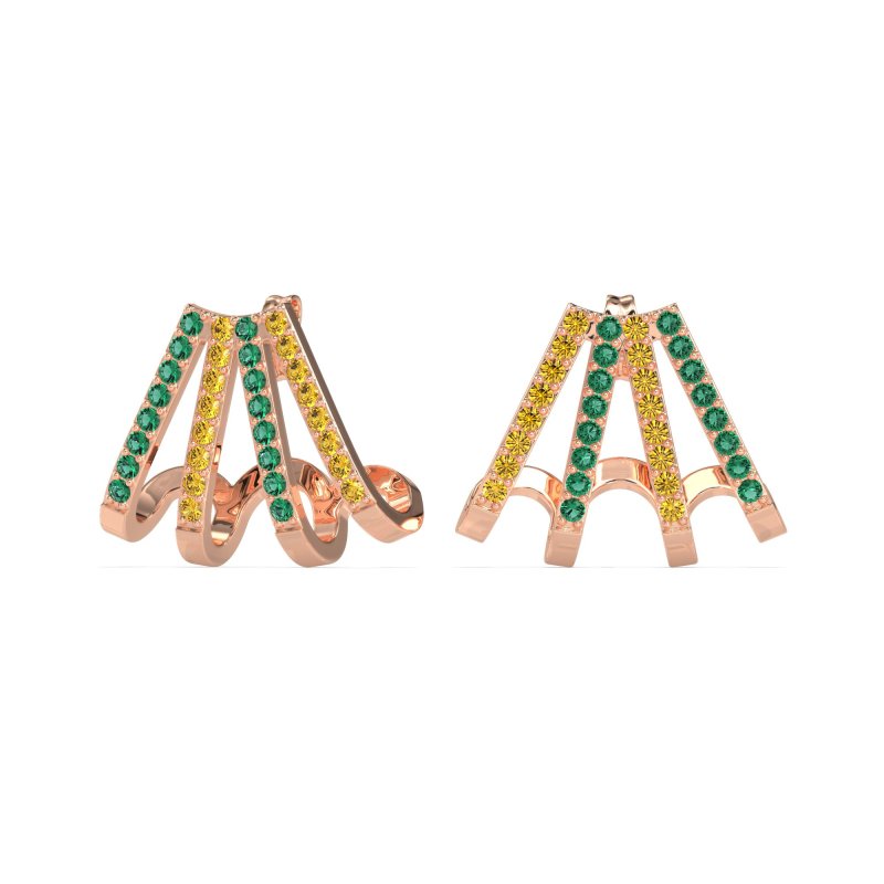 Multi-Row Huggie Earrings