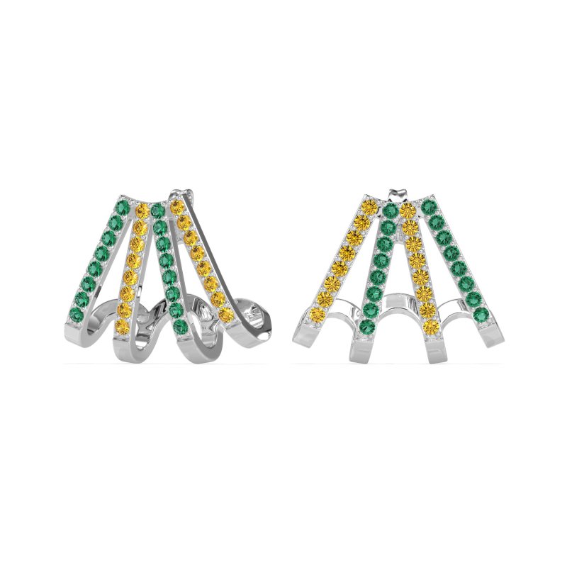 Multi-Row Huggie Earrings