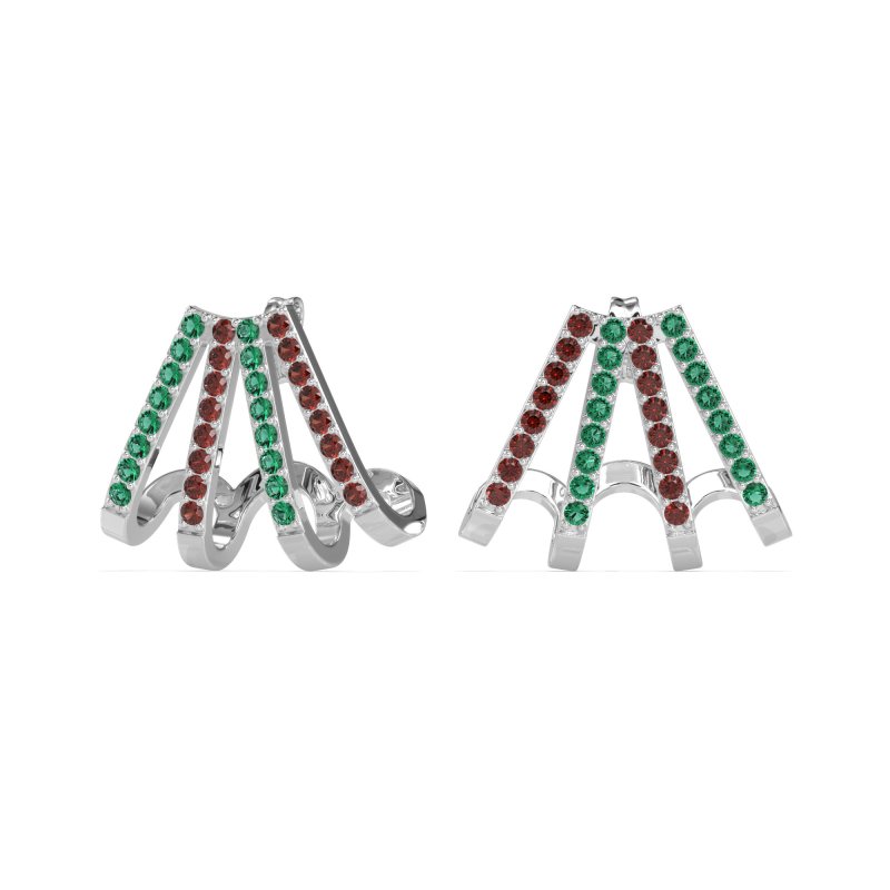 Multi-Row Huggie Earrings