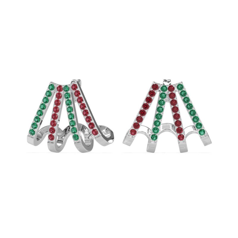 Multi-Row Huggie Earrings
