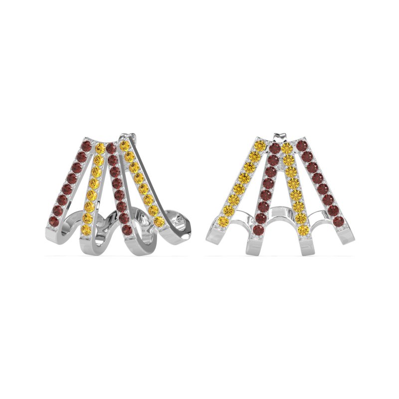 Multi-Row Huggie Earrings