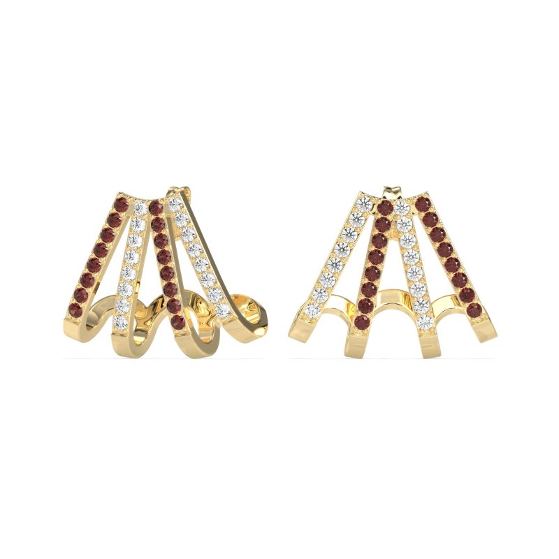 Multi-Row Huggie Earrings