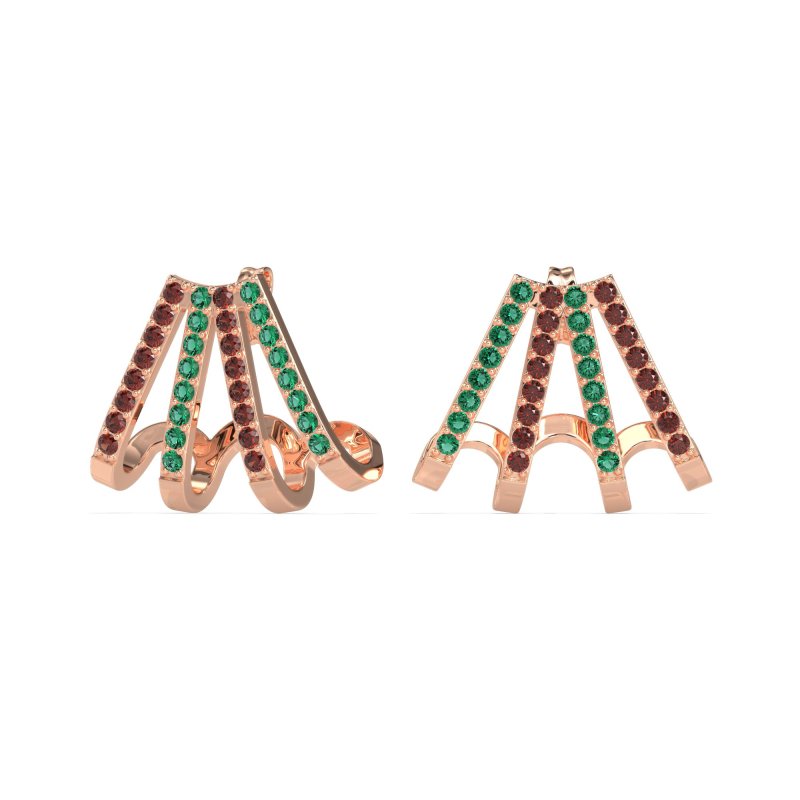 Multi-Row Huggie Earrings