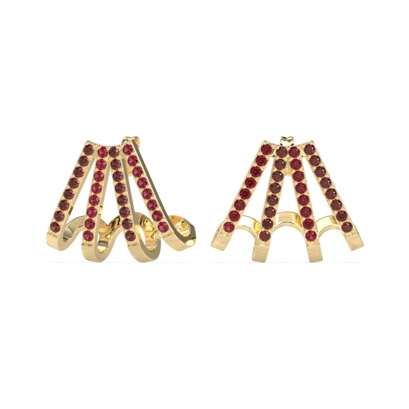 Multi-Row Huggie Earrings