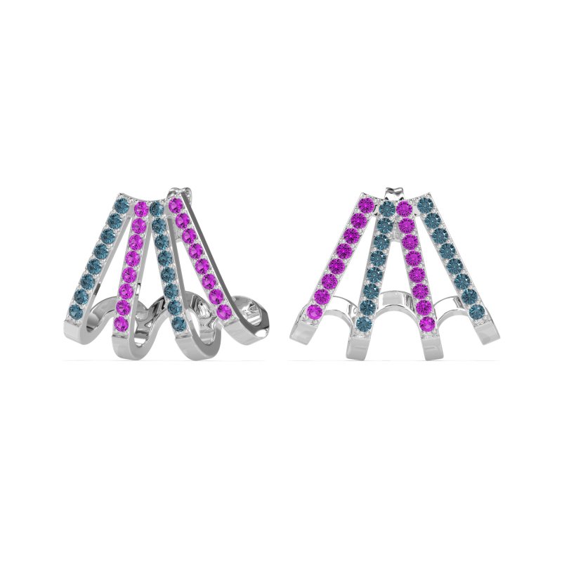 Multi-Row Huggie Earrings