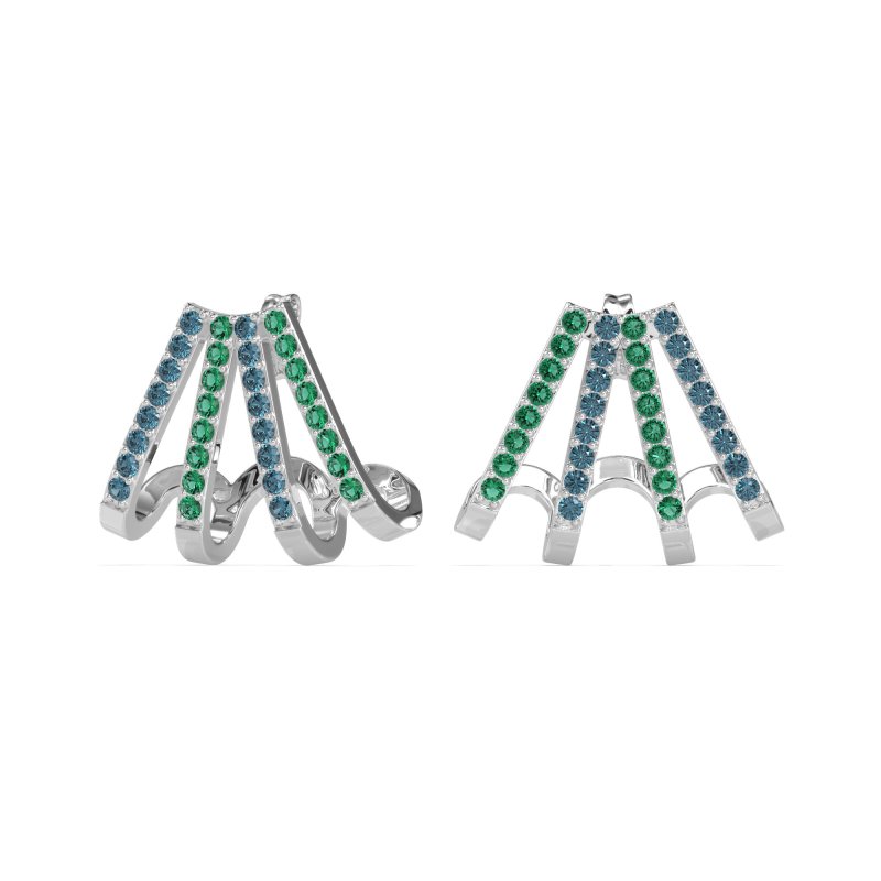 Multi-Row Huggie Earrings