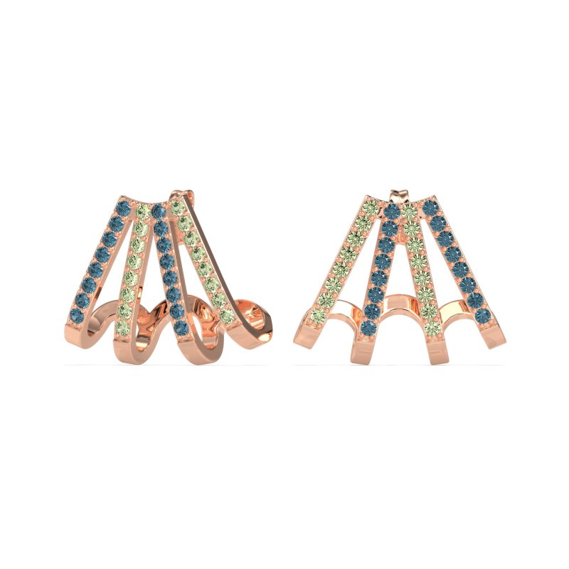 Multi-Row Huggie Earrings