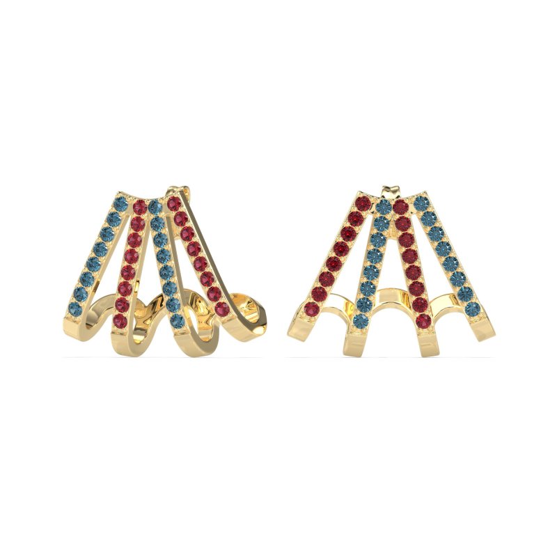 Multi-Row Huggie Earrings