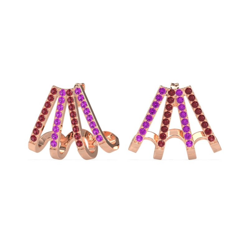 Multi-Row Huggie Earrings