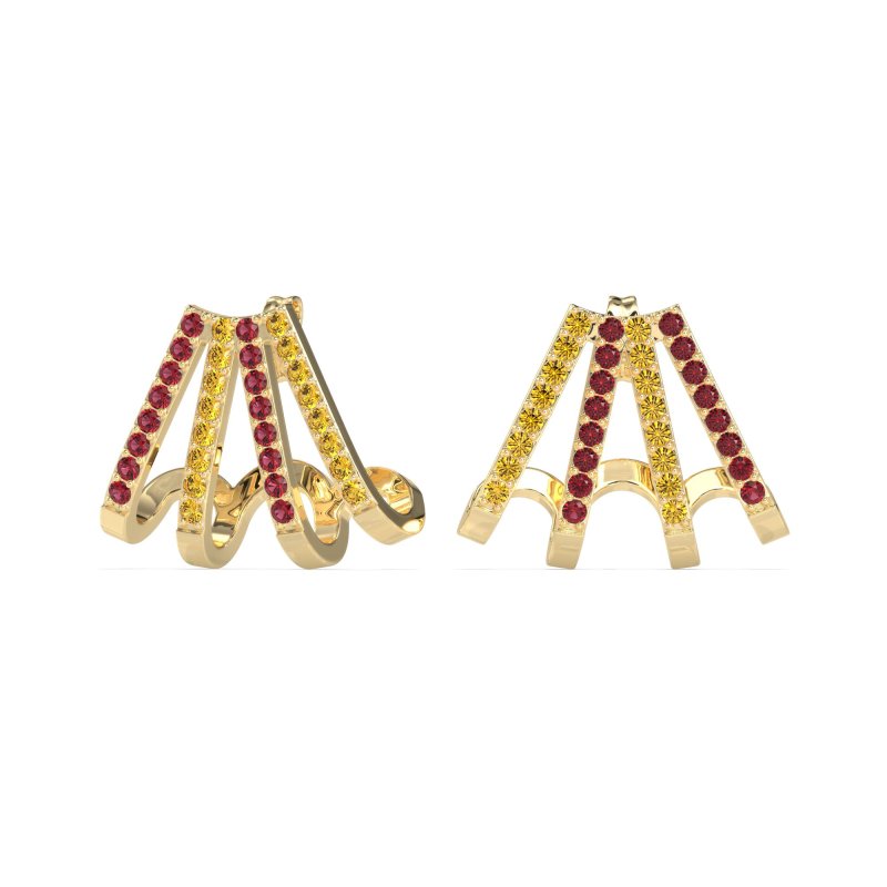 Multi-Row Huggie Earrings