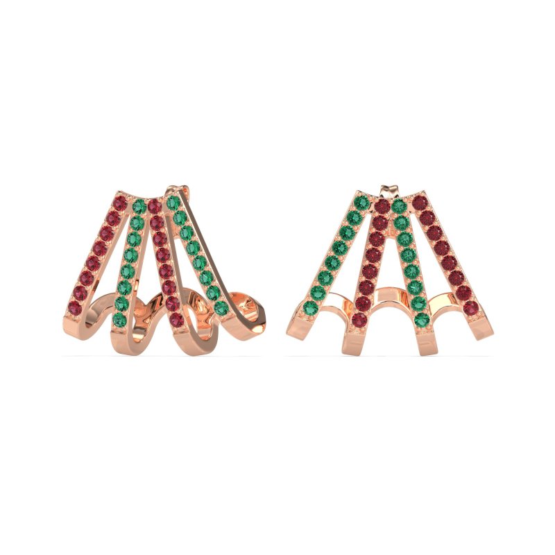 Multi-Row Huggie Earrings