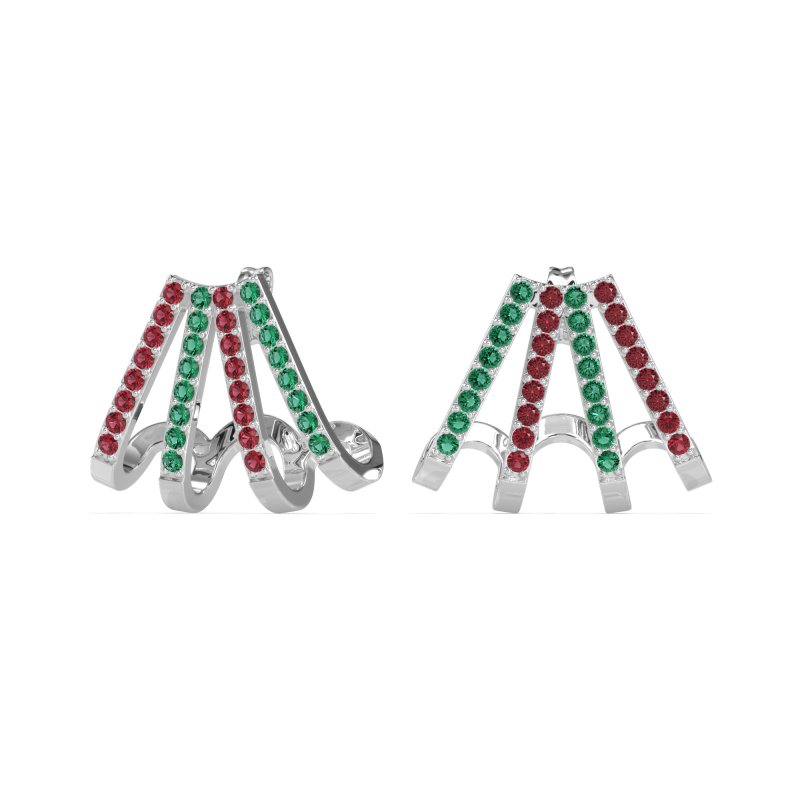Multi-Row Huggie Earrings