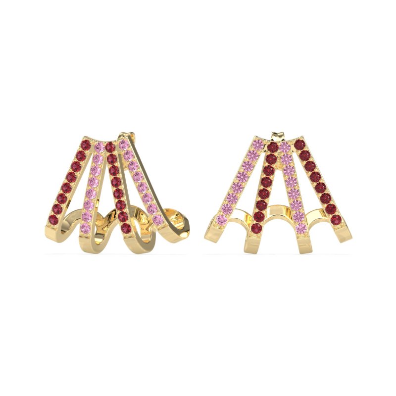 Multi-Row Huggie Earrings