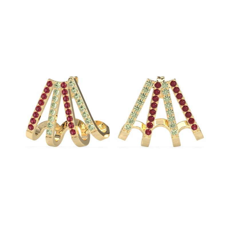 Multi-Row Huggie Earrings