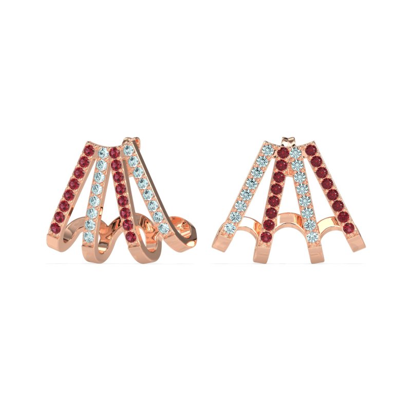 Multi-Row Huggie Earrings