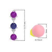 Three Stone Petite Dangling Earrings