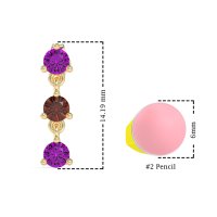 Three Stone Petite Dangling Earrings