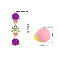 Three Stone Petite Dangling Earrings