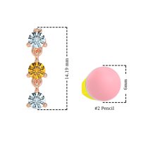 Three Stone Petite Dangling Earrings