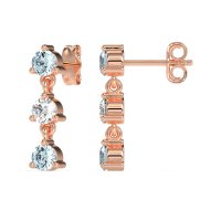 Three Stone Petite Dangling Earrings