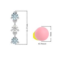 Three Stone Petite Dangling Earrings