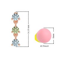 Three Stone Petite Dangling Earrings