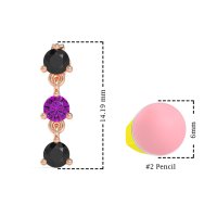 Three Stone Petite Dangling Earrings