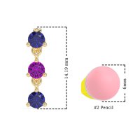 Three Stone Petite Dangling Earrings