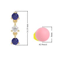 Three Stone Petite Dangling Earrings